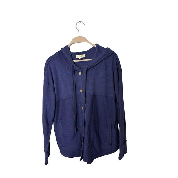 Habitat Sweaters - Escape By Habitat Womens Blue hooded cardigan size small